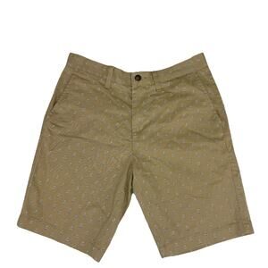 NWT Nautica Slim Fit Flex Men's Shorts Sz 30 Khaki Sailboat Flat Front 9.5" NEW
